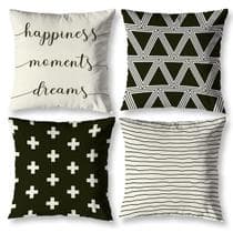 Kit 4 Almofadas Decorativas Sala Quarto Sofá Cheias 40cm x 40cm Estampadas - Enxoval Vip