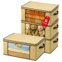 Kit 4 Bolsas Organizadoras Grandes Caixa Multiuso Guarda Roupa Colchas Edredom Cobertor