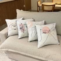 Kit 4 Capas de Almofadas 42x42cm Decorativas Modernas Premium Sofá Sala Cama - EDDI CASA