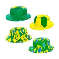 Kit 4 Chapéus Plástico Coquinho Brasil Sortido Copa Do Mundo - Pica-Pau