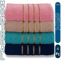 Kit 4 Toalhas Banho Grossas Banhão 70 X 130 Montreal Super Luxo Alta Absorção Mod 2 - Toalhas Beka