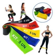 Kit 5 Super Mini Band Faixas Elásticas Exercício Funcional Pilates - Genérica Extra Forte Bandagem