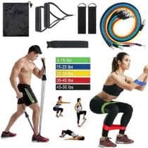 Kit 5 Super Mini Bands + Kit 11 Elastico Extensor Treino Academia Exercícios Em Casa JT-003 LT-011 - 02 PRODUTOS - MKB