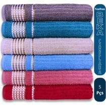Kit 5 Toalhas De Banho Caneladas Gigante Banhão 70 X 140 Beka Alta Absorção - Toalhas Beka