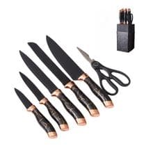 Kit 7 Peças De Facas Anti-aderente Marmorizadas Cozinha Gourment - prime