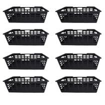Kit 8 Cesto Decorativo Multiuso Grande Preto 29x15x51CM 25463PM Atenas Arqplast