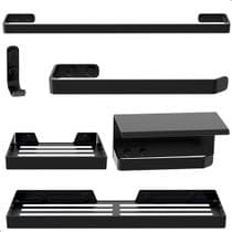 Kit Acessórios Para Banheiro Preto Fosco 6 Peças MAX - MetalCromo
