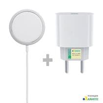 Kit Carregador Magnético Sem Fio com Fonte Tipo C 20W Iphone12, 13, 14, 15 ao 17 Pro e Max - Hrebos