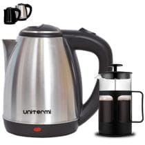 Kit Chaleira Elétrica 1,8L + Cafeteira Prensa Francesa 350 ML Manual Cremeira Cantinho do Café - Untermi