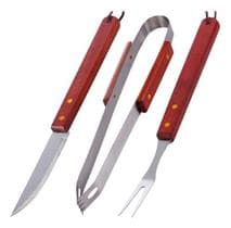 Kit Churrasco Carnes 3 Peças Faca, Garfo E Pegador De Aço Inoxidável - Fixxar Comercio Imp. Exp.ltda