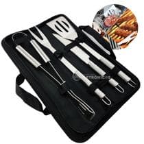 Kit Churrasco Profissional Inox Chef Gourmet Utensílios Para Peixe Legumes Etc. LCC2334 - PDE
