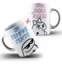 Kit Com 2 Xícaras Canecas Personalizada de Porcelana Cerâmica Dia dos Namorados Divertida Casal md4 - Casetal