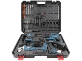 Kit de Ferramentas Nell 39 Peças 4 em 1 com Parafusadeira Martelete Rompedor/Perfurador Esmerilhadeira Chave de Impacto 2 baterias de 3.0Ah e Carregador
