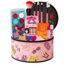Kit De Maquiagem Top Infantil Para Crianças Maleta Rosa Linda