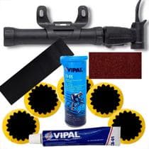 Kit Ferrramentas Bike Reparo Bomba De Ar Para Pneu Câmara Bike Bico Duplo Com Remendo A Frio 25mm Aro 29 Speed Gravel - GTA ORIGINAL REBECHI BIKES CICLISMO SPORTS