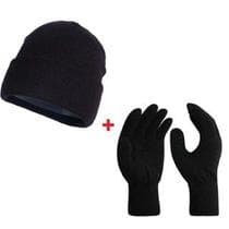 Kit inverno Touca + luva Gorro Touca de Lã Lisa Estilosa Adulto Unissex - Gloves