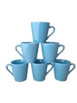 Kit Jogo 6 Xicaras /canecas Porcelana Café Chá azul - Neo Porcelanas