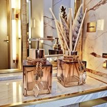 Kit Lavabo Vidro Super Luxo Difusor Banheiro Saboneteira Vidro - MultiVendas