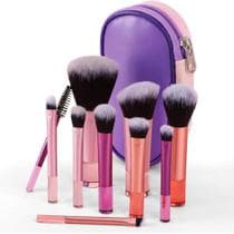 Kit Mini Pincéis de Maquiagem 10 Peças Portátil com Estojo Bolsa para Viagem Make Profissional - B MAX