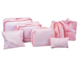 Kit organizador para mala de viagem 7 peças linha basic rosa - Mimos e Viagens