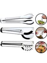 Kit Pegador 3 Peças Pegadores Universal Massa E Salada Com 20cm 100% Aço Inox Para Cozinha Restauran - SQ Só Qualidade