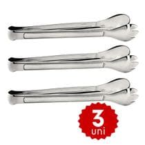 Kit Pegador Multiuso Pinça em Inox 29cm para Salada Carne Pão Salgado - sq
