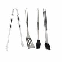 Kit Pegador Pinça Churrasco Gourmet Aço Inox 4 peças - Clink