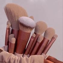 Kit Pincéis Maquiagem 13 Peças Sombra Pó Blush Base - Arena