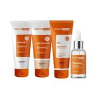 kit skin care clareador facial com vitamina C limpeza para peles com manchas Dermachem