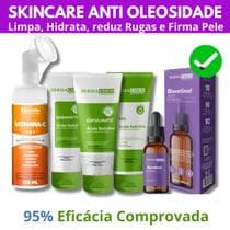 Kit Skincare Anti Oleosidade e Acne, Sérum Bioretinol Rugas Firma a Pele , Mousse Micelar Limpeza Facial Vitamina C 150ml, 5 ITENS