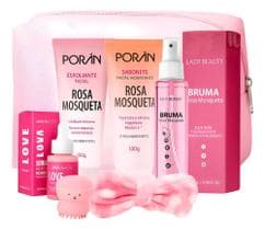 Kit Skincare Rosa Mosqueta Completo Porán + Necessaire - PORAN