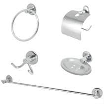 Kit Stander Acessórios Para Banheiro Aço Inox 5 Peças - Metais House