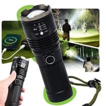 Lanterna Tática Militar 2 km Mais Forte Do Mundo Led Potente Caça Camping Com Power Bank - LANTERNA 2 KM POWERBANK