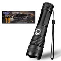 Lanterna Tática Militar T9 Recarregável Ultra Potente Zoom Acampamento Camping Sítio Fazenda Led Super Forte Profissional - Lydia
