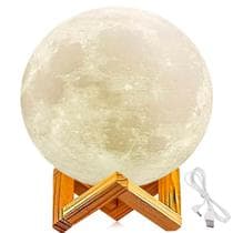 Luminária Abajur Lua 3D Umidificador Aromático Iluminação Suave - RELET
