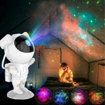 Luminária Astronauta com Projetor de Luz Estrelas, Galáxia e Nebulosa, Iluminação Cosmos - HCXTECH