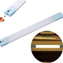 Luminária Barra LED 36cm 12W USB Recarregável com Sensor de Movimento Ímã Magnético Luz Noturna para Armários Cabeceira Corredor etc - GOLDENSKY
