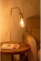 Luminária De Mesa Abajur de Cabeceira L De Quarto Sala Retro Vintage Industrial Moderno Bivolt Dourado - GBHOME