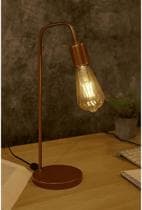 Luminária De Mesa Abajur de Cabeceira L De Quarto Sala Retro Vintage Industrial Moderno Bivolt Rose Gold - GBHOME