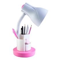 Luminária de Mesa Estudo Abajur Quarto Articulada Direcionável Escritório Home Office Porta Lápis Caneta Bivolt E27 - GQE