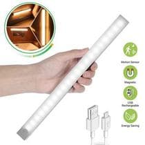 Luminaria Luz LED Sensor de Presença 50cm e 30cm Recarregável Inteligente Sem Fio Guarda Roupa USB - Bbg