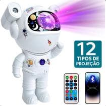 Luminária Projetor Noturno Robô Astronauta Bluetooth Som - ROMI
