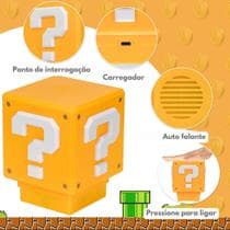 Luminária Quarto Abajur Super Mario Bros Som Carregável Cubo Bloco Cabeceira Mesa Gamer - Vitrine dos Lustres