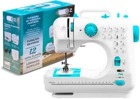 Máquina De Costura Reta Oz Sm1010 Portátil 12 Pontos Branca 110v/220v