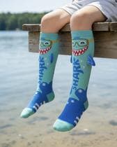 Meia Maluca 3D BabyShark Infantil Adulto Masculina Feminina Cano Alto Divertida com Apliques em Pelúcia, Tamanho Único, 24 ao 38 Unissex - Genérico