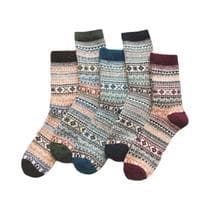 Meias Masculinas de Lã Grossa para Inverno - 5 Pares, Estilo Retrô, Quentes