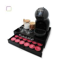 Melhor Porta Cápsulas Bandeja Cantinho do Café Organizador Suporte Cafeteira Preto Dolce Gusto