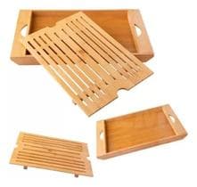 Migalheira Tábua Para Corte De Pães E Bolos Bandeja Bambu - Clink