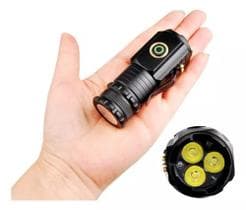 Mini Lanterna LED Ultrapoderosa 30000 Lúmens Com imã - Bateria 16340 - Tocha Tática - Kapbom