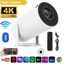 Mini Projetor Smart 4k Wifi 1080p HD HY300 Cor Branco imagens cristalinas - ROMI
